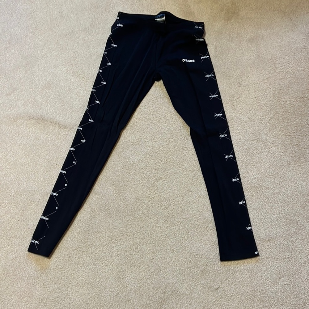 Adidas, Size S,  black leggings with diamond logo